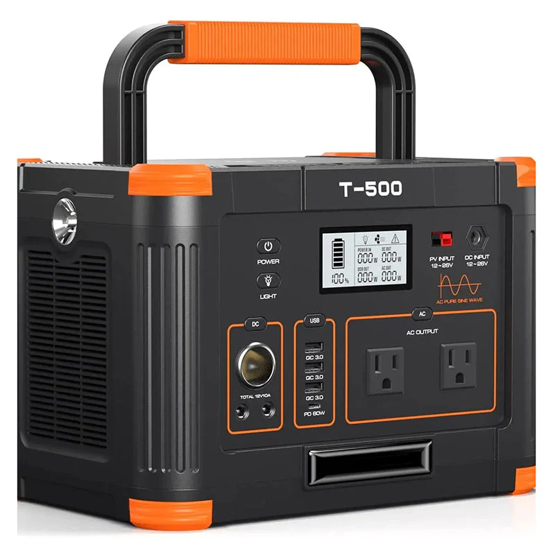 03d0377ecda76c4ba7bcb107356a2ca3bf490443b75b109e5da16baa31d4f14e.webp Outdoor Solar Power Portable Power Station 500W (Peak 1000W) - Image 1
