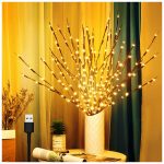 3 Pack Twig Lights, Prelit Branches, USB Plug in Branches Lights with 60 LED Bulbs, Romantic Decorative Iights for Vase, Lighted Tree Branches for in