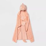 Pillowfort Hooded Blanket Pink - Dinosaur