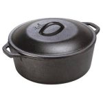 Lodge L8DOL3 Cast Iron Dutch Oven with Dual Handles Pre-Seasoned 5-Quart