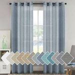 H.VERSAILTEX Elegant Natural Linen Sheer Curtain Panels, Energy Saving Privacy Protection Nickel Grommet Window Panels / Drapes for Bedroom / Living