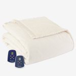 Micro Flannel Reverse to Sherpa Electric Heated Blanket - Ivory - King