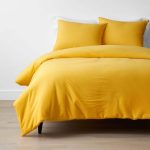 The Company Store Company Cotton 3-Piece Yellow Jersey Knit Full Duvet Cover Set