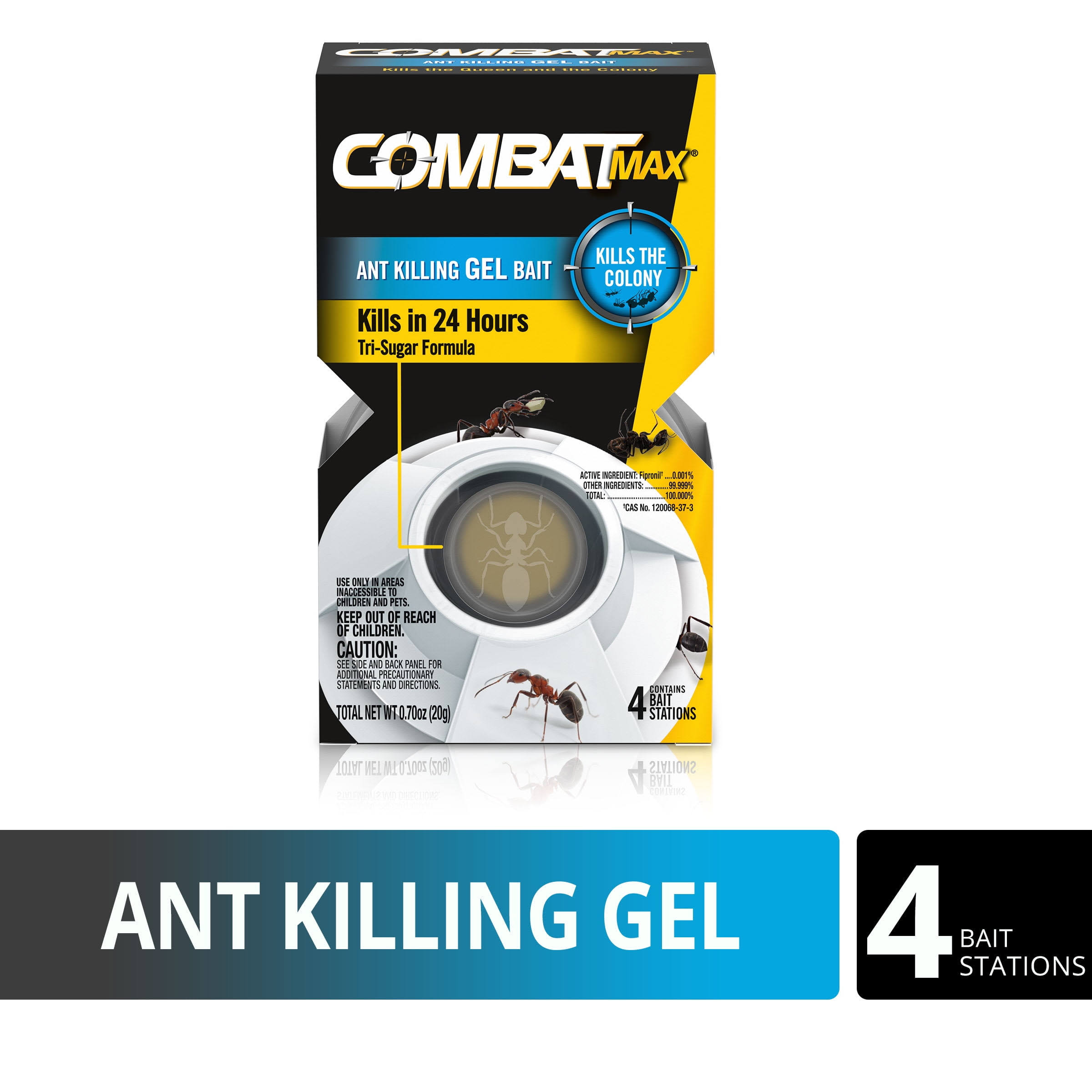 04a902c96d4464723bf5ae69783a744d5a24caa735a59bb02143c49bcedf00e5.jpg Combat Max Gel Bait, Ant Killing - 4 bait stations, 0.70 oz - Image 1
