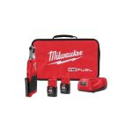 Milwaukee 2566-22 M12 Fuel Brushless Lithium-Ion 1/4 in. Cordless High Speed Ratchet Kit with 2 Batteries (2 Ah)