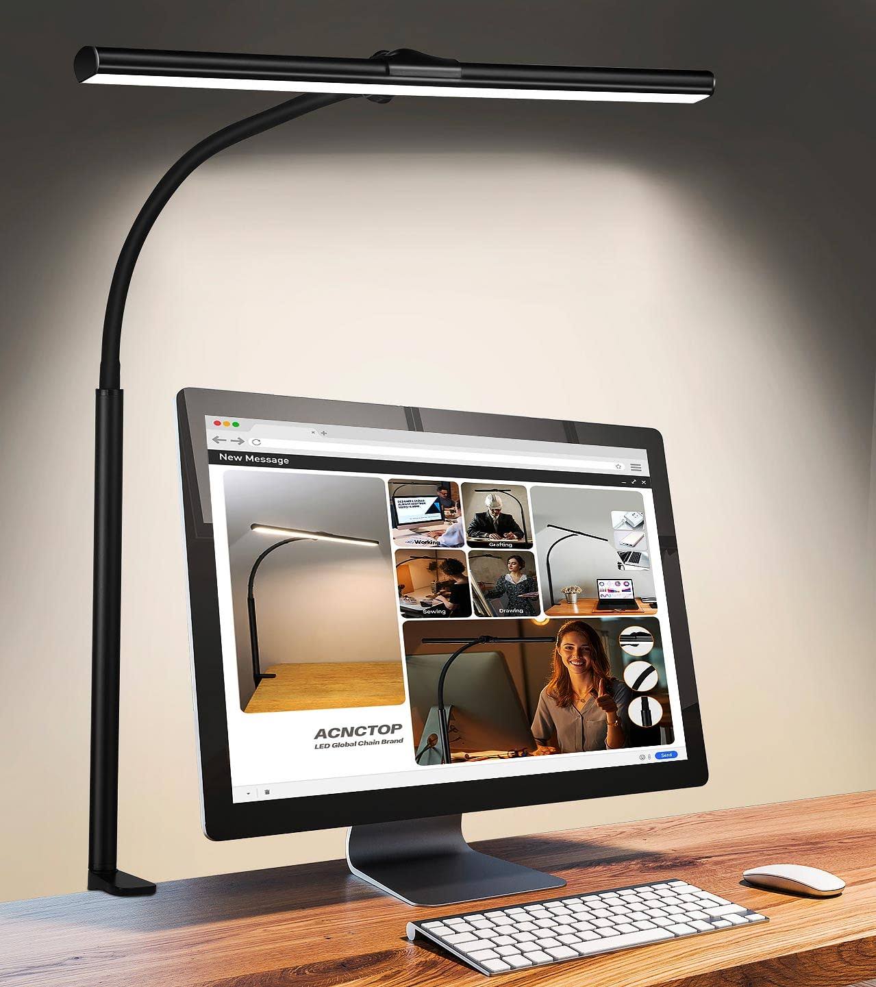 04c467251a8cd2be823b0d1088c55edf2b6dc55a67df4f4376e6e550f4b101a2.jpg ACNCTOP Desk Lamp for Office Home - Eye-Caring Architect Task Lamp 25 Lighting Modes Adjustable LED Desk Lamp Flexible Goosen - Image 1