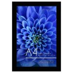 Americanflat A4 Picture Frame in Black - Composite Wood with Shatter Resistant Glass - Horizontal and Vertical Formats for Wall