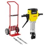 Brute 15 Amp 1-1/8 in. Corded Concrete Portable Electric Hex Breaker Hammer Kit with Cart and 2 Chisels
