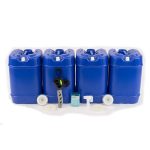 5 Gallon Stackable Blue Water Tank �� Set of 4 w/spigot and water treatment. Legacy Premium Food Storage