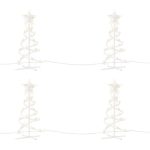 Home Accents Holiday 18 in. Warm White Spiral Tree LED Pathway Lights (Set of 4)