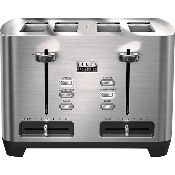 054cd3d261e87e939a71ad41d873232d9aab8c6d7d8399568ff00c80ce6031c1.jpg Bella - Pro Series 4-Slice Wide-Slot Toaster - Stainless Steel - Image 1