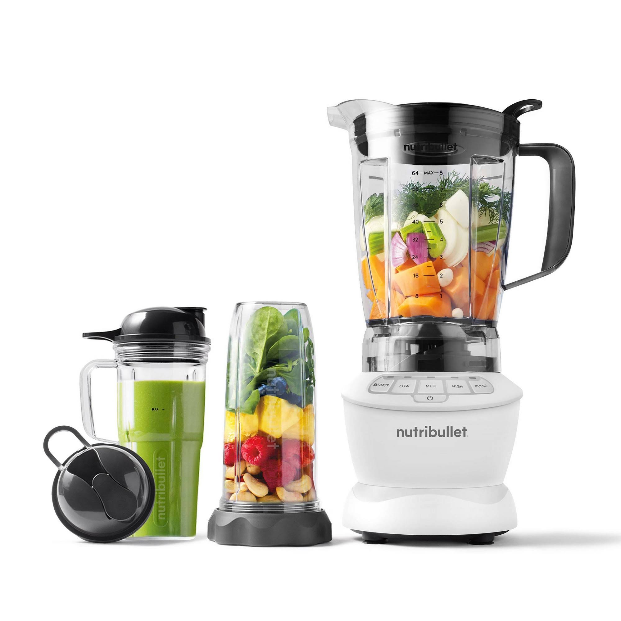 0565f5130dc71a2d51447f0e4e1d76a44eaa4b071308eebd9928e907e7acae67.jpg NutriBullet Blender Full Size Combo 1200 Watt 640Z NBF20500AW - Matte White - Image 1
