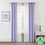 Your Zone Foil Polka Dot Curtain Panel Set - Purple - 27.5 x 84 in