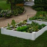 Vita VT17104 Bed with Gro 48in x 7.5in Garden with Grid, 7.38" H, White