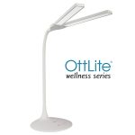 OttLite Wellness Series Pivot LED Desk Lamp with Dual Shades, White