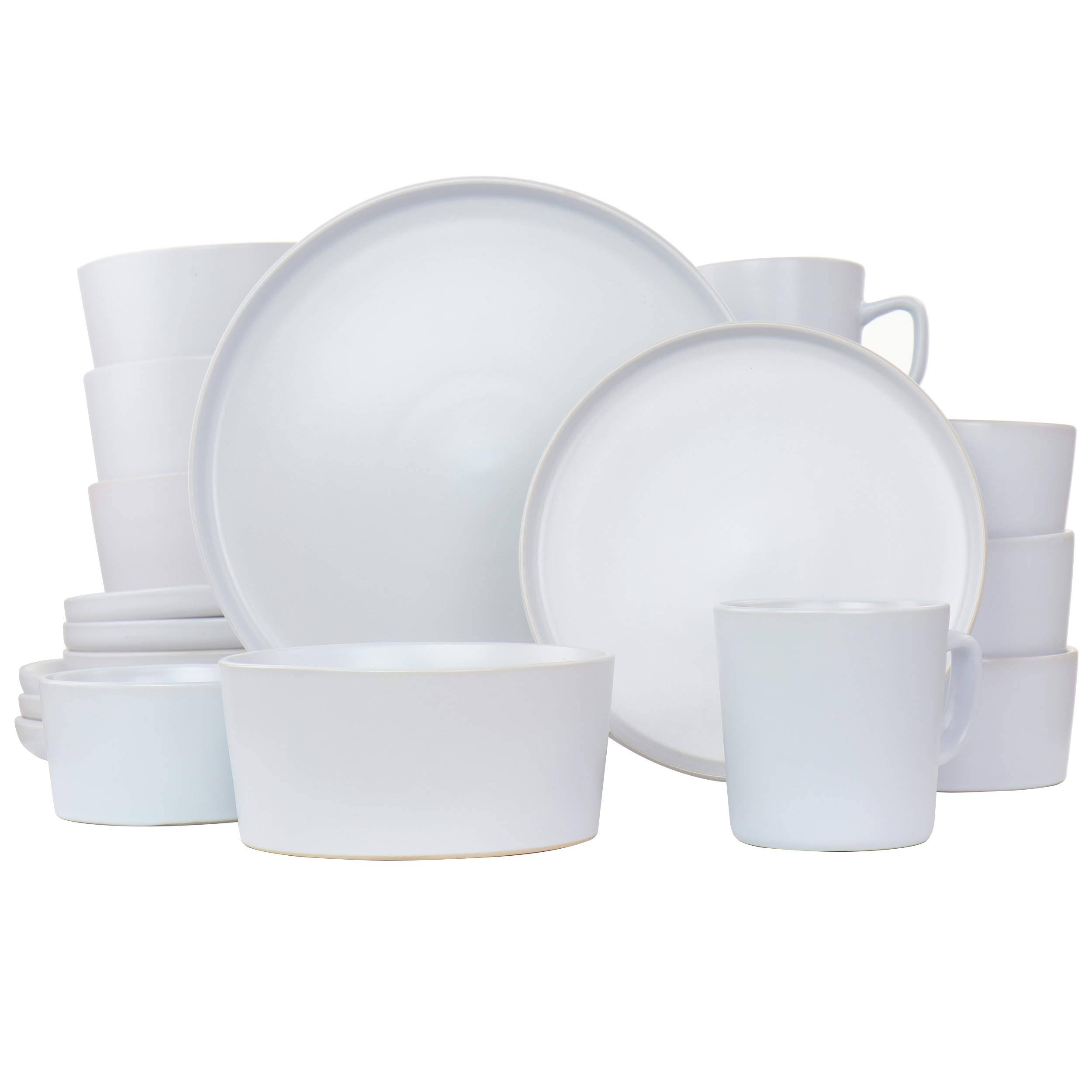 0592468b6b514c40df1e6fb6438aca502d71d122eebfd4ee79cd39cad2647633.jpg Elama Luxmatte 20-Piece Dinnerware Set, White - Image 1