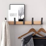 KooNiosio Coat Hook Rack Wall Mounted -5 Double Hook,Aluminum,Metal Coat Hooks Rail for Coat Hat Towel Robes, Decorate Wood Hook (Black 1)