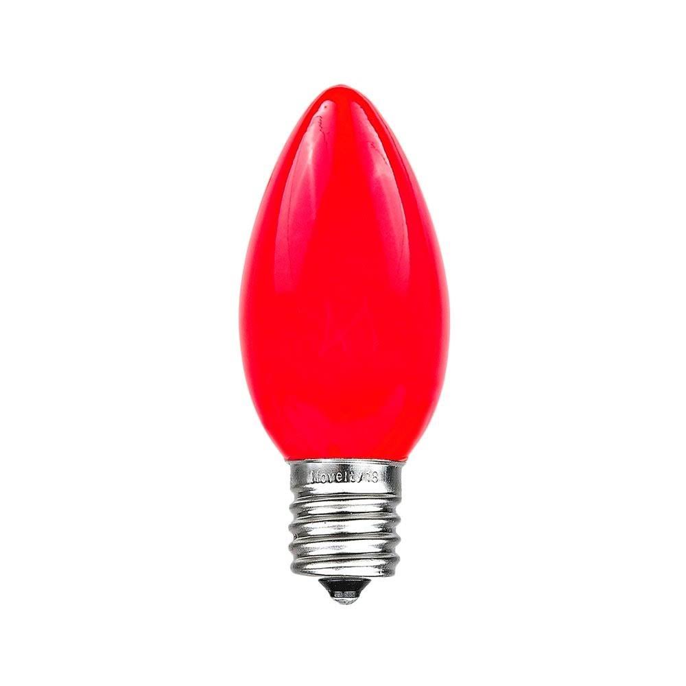 05ab1695cd761a16b0771c05987a13c88497328a0dd53b42c3c69081821c3f99.jpg Novelty Lights 25 Pack C9 Ceramic Outdoor Christmas Replacement Bulbs, Red, E17/c9 Base, 7 Watt - Image 1