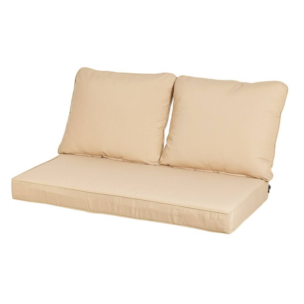 Aoodor Deep Seating Bench Loveseat Cushions Set - Set of 3(Eggshell)