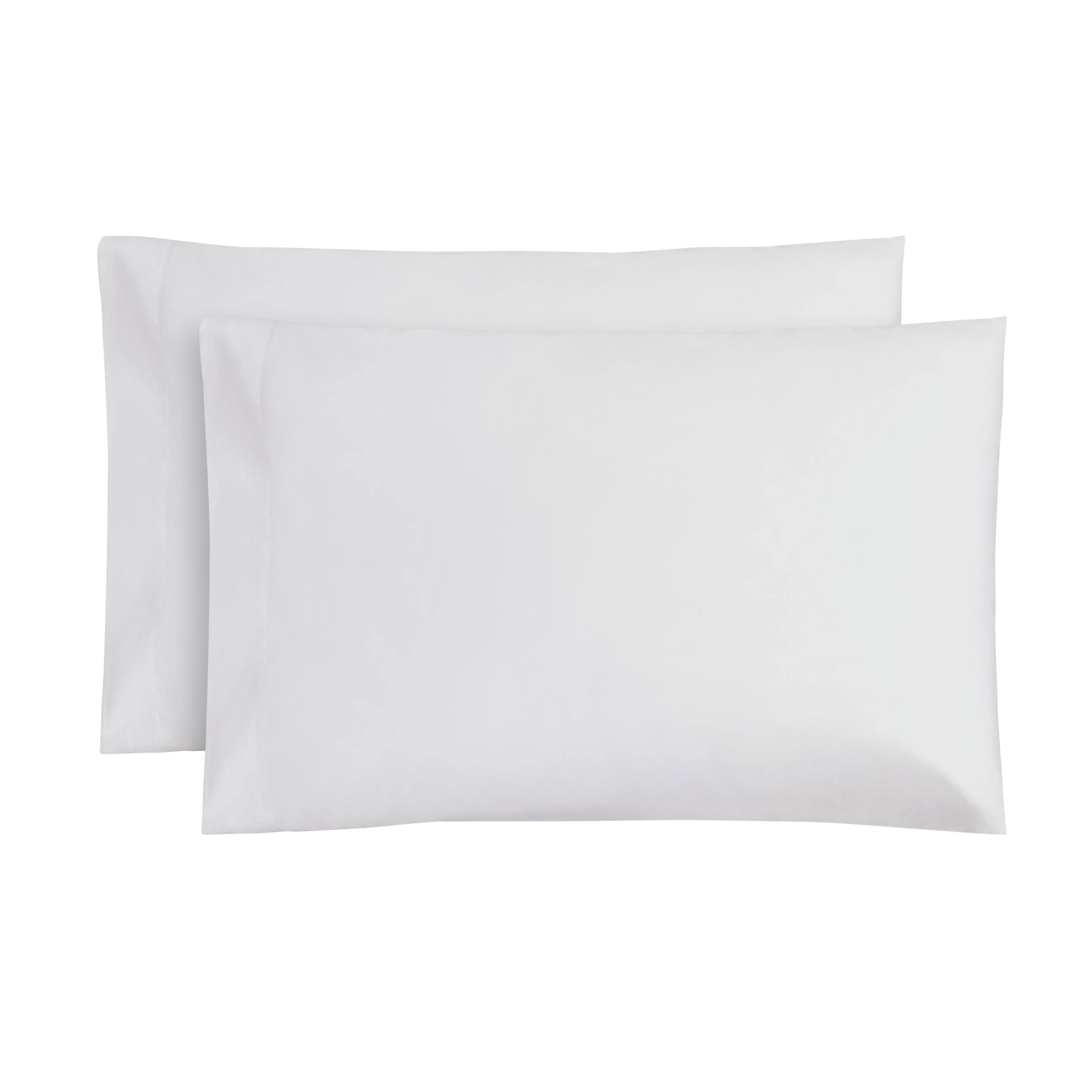 05d7baab84e4940563fd41bccf92c325430c3016b2316d6b1323aeaaddcdc539.jpg Mainstays 300 Thread Count Easy Care Percale Pillowcase Set - White - Standard Each - Image 1