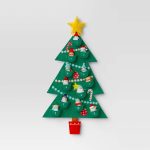 31.25" Featherly Friends Fabric Tree with Birds Hanging Christmas Countdown Calendar Green - Wondershop