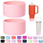 LONPARRY 2-Pack Silicone Boot for Stanley 40 30 oz Quencher Adventure Tumbler, Bottom Boot for Stanley IceFlow Flip 30 20 oz, Stanley Cup Protector