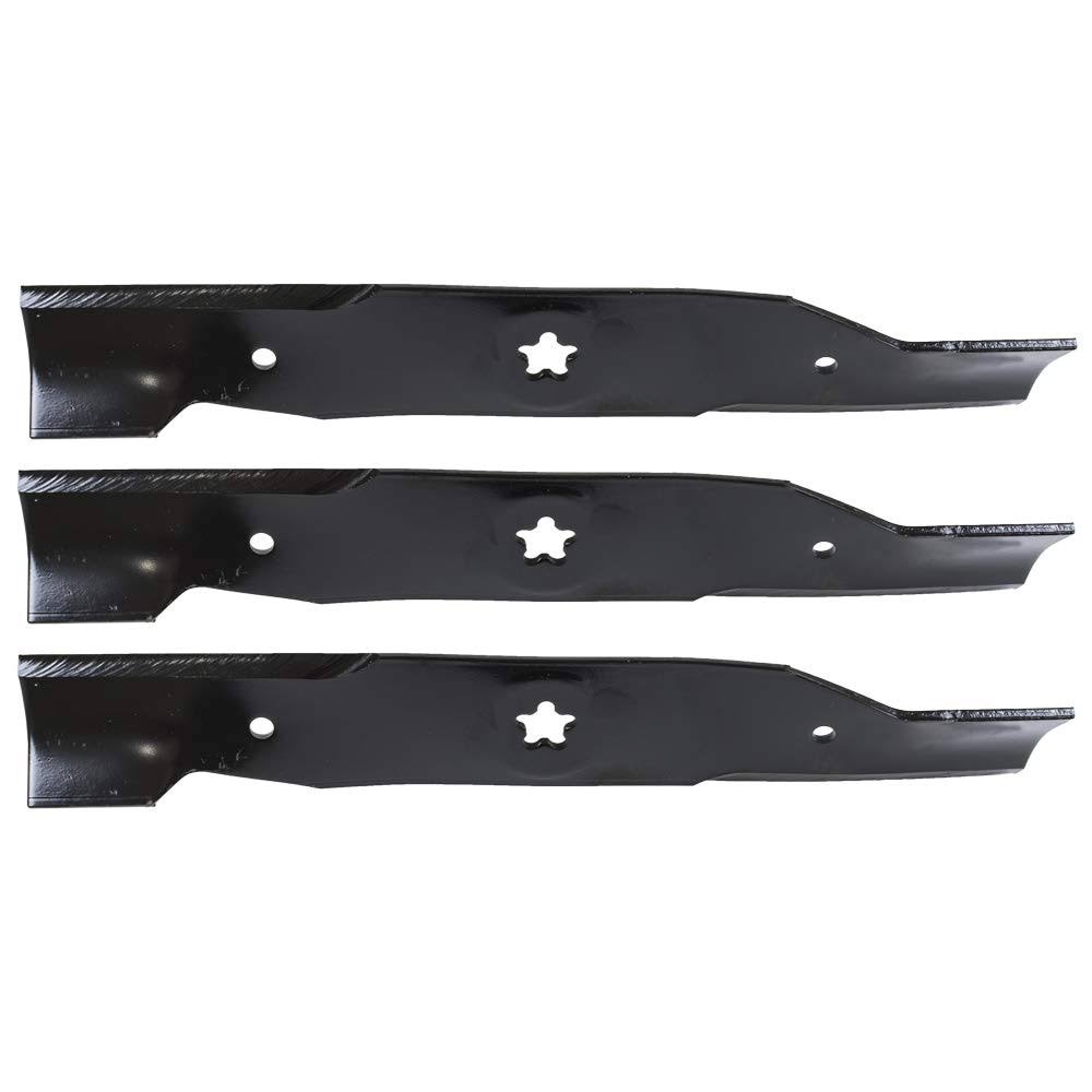06127cbe5c2434b6ec317a4b4a4ecfead05c348c19ac58fc42d00fb3344aee21.jpg Husqvarna 532180054 Hi Lift Blades, Pack of 3, Black - Image 1