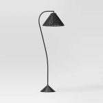 Gooseneck Floor Lamp with Natural Shade Black (Includes LED Light Bulb) - Threshold
