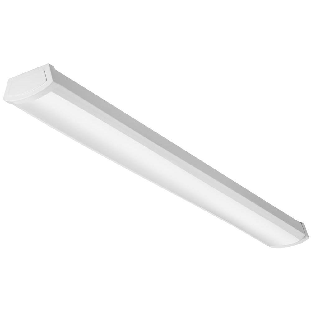 064122034886de0e0d63e56b0010054828f7fbc8c6d3e130ea278a7d2d4d8043.jpg Lithonia Lighting FMLWL 48 830 4 ft. 3000K White LED Wraparound Flushmount - Image 1