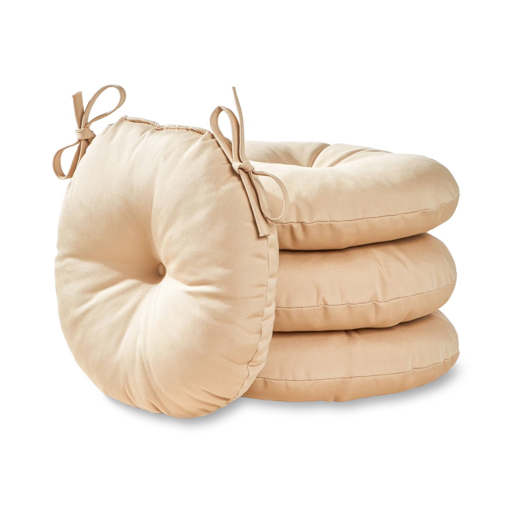 064583dbd27cd859d4b76f1b67befe5184a2eb2a9178f791e8138064a8c7a4c9.jpg Greendale Home Fashions 15 in. Round Outdoor Bistro Chair Cushion Set of 4 Stone - Image 1