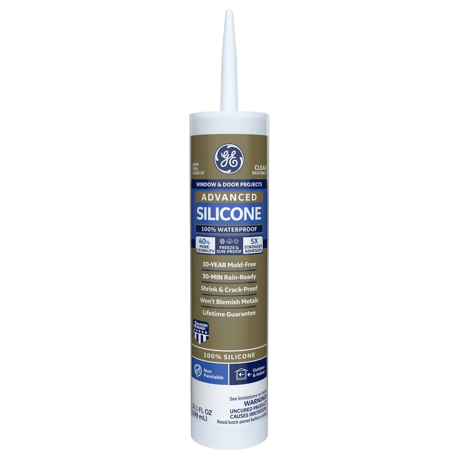 06528ca76cd08c5fff20bf8301bf0cb671bc94bc6c1238cb0d8eb6cdf7dda716.jpg GE Advanced Clear Silicone Window & Door Sealant 10.1 oz - Image 1