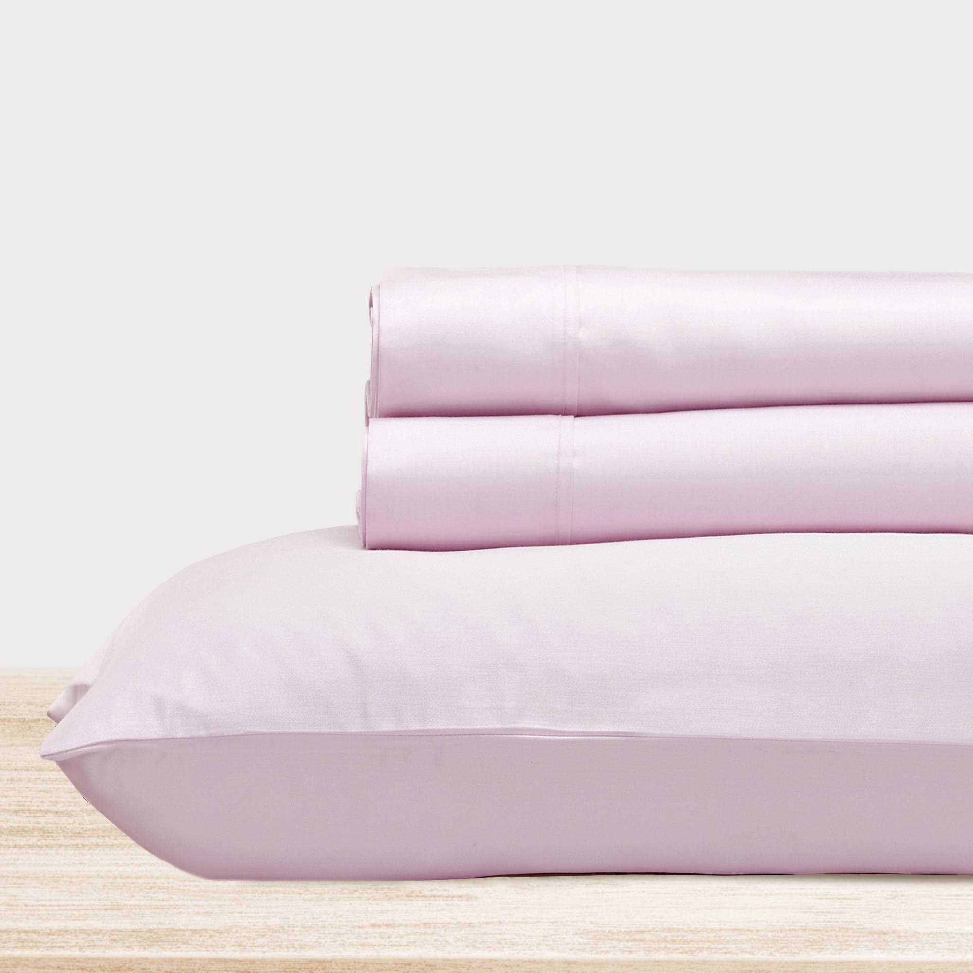 06861e2e0630e75d10e628ed2419b9bd0973c62914e75b777a9974a16091a8e6.jpg California Design den 400 Thread Count Solid 100% Cotton Sateen Sheet Set - Twin / Blush / 100% Cotton - Image 1