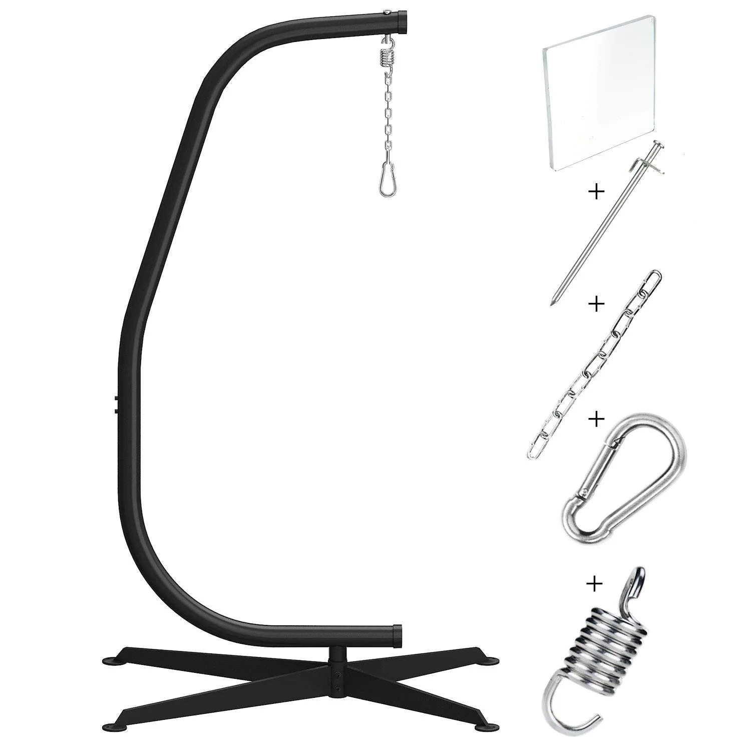 069204e5d8afe671241bc8e99215b4275135d1fd62441cfe1149678b6b0a549f.webp GREENSTELL Hammock Swing Stand with Buckle and Spring Hook - Image 1