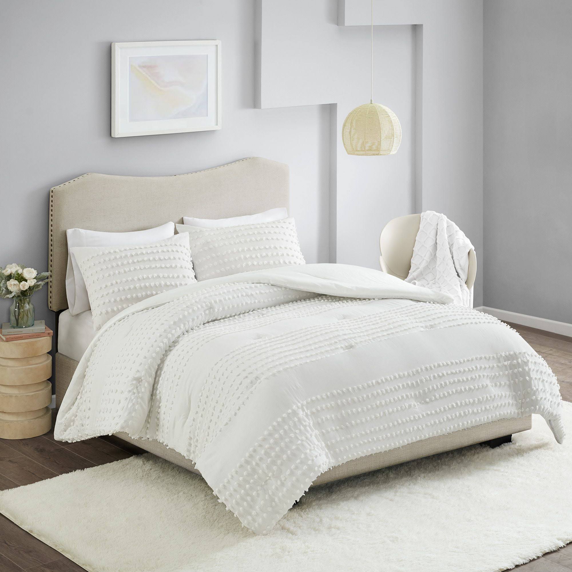 06959b6c7a0b3ea67311a36ea3b08c9b1d5f66717daf2a809564ddc22d36bc7f.jpg Comfort Spaces 100% Comforter Set Cotton Jacquard Pom Tufts Design Hypoallergenic Down Alternative All Season Modern Bedding Matching Shams Twin/Twin - Image 1