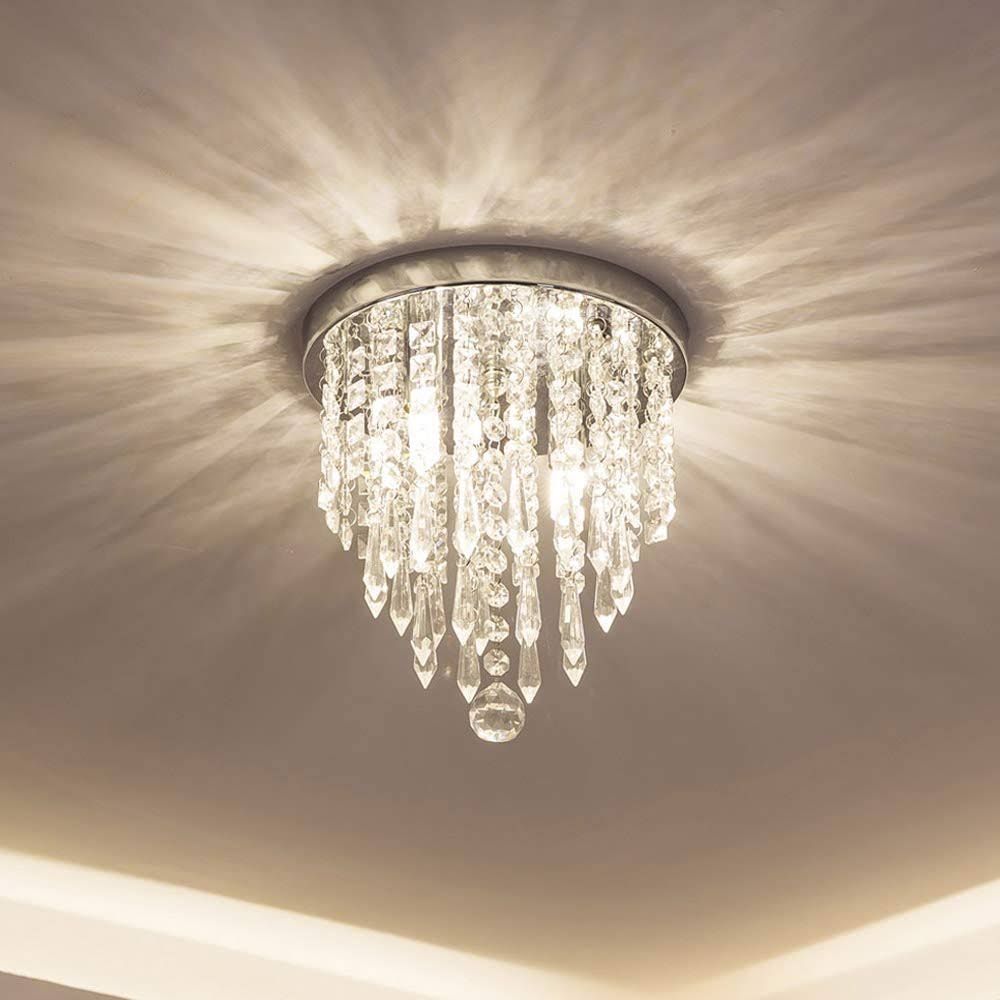 06973d454a497dcd185459fd4e39bef60334061b2d6b541b588922306d2a1120.jpg Lifeholder Mini Chandelier Crystal Lighting 2 Lights Flush Mount Ceiling Light - Image 1