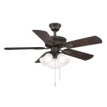 Hampton Bay AK488-ORB Glendale III 42 in. LED Indoor Oil Rubbed Bronze Ceiling Fan with Light and Pull Chains Included