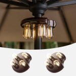 Nora�{Gift Patio 2 Packs Umbrella Light with LED Edison Bulbs, Battery Operation Cordless-Outdoor Umbrella Pole Lights with 2 Lighting Modes for