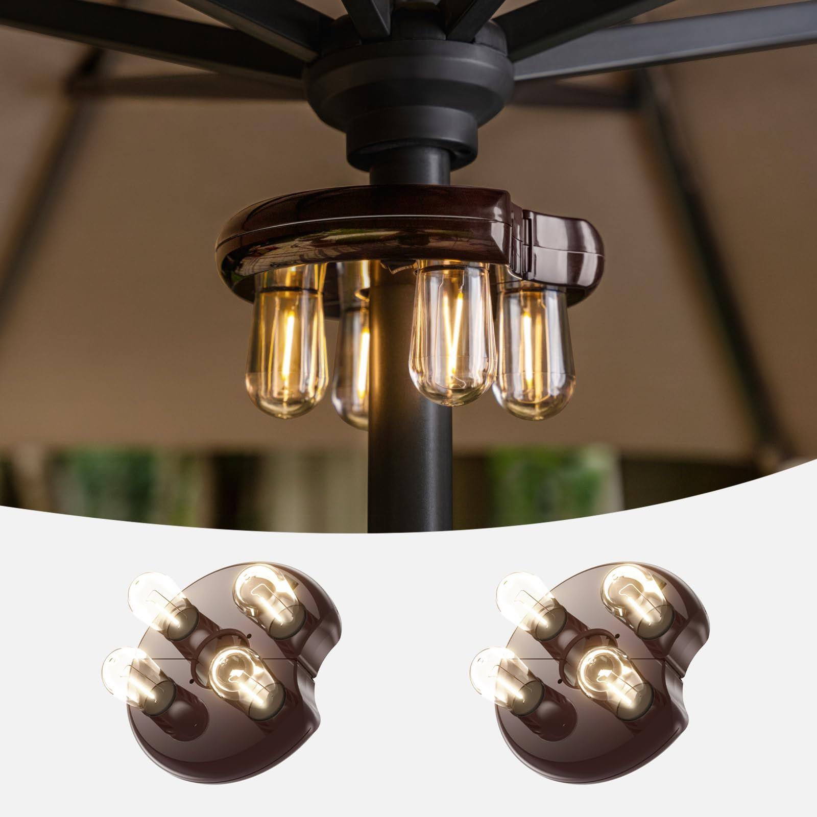06b67a761fc16a5b7136d5c2341f745e3c394f13e41183cce4942b9ef4aa411d.jpg Nora�{Gift Patio 2 Packs Umbrella Light with LED Edison Bulbs, Battery Operation Cordless-Outdoor Umbrella Pole Lights with 2 Lighting Modes for - Image 1