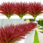 AUMVEYI 12 Pcs Artificial Outdoor Plants UV Resistant Tall Fake Grass Plants Bushes Faux Tropical Flowers D��cor Fall Winter Summer Planters Patio