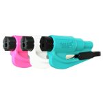 Resqme Family Pack of 3 The Original Emergency Keychain Car Escape Tool, 2-in-1 Seatbelt Cutter and Window Breaker, Made in USA, Pink, White, Teal -