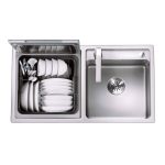Fotile SD2F-P3 2-in-1 Counter-Top Mounted Sink & Dishwasher Combination System with Heavy Dish Sanitizing in Stainless Steel