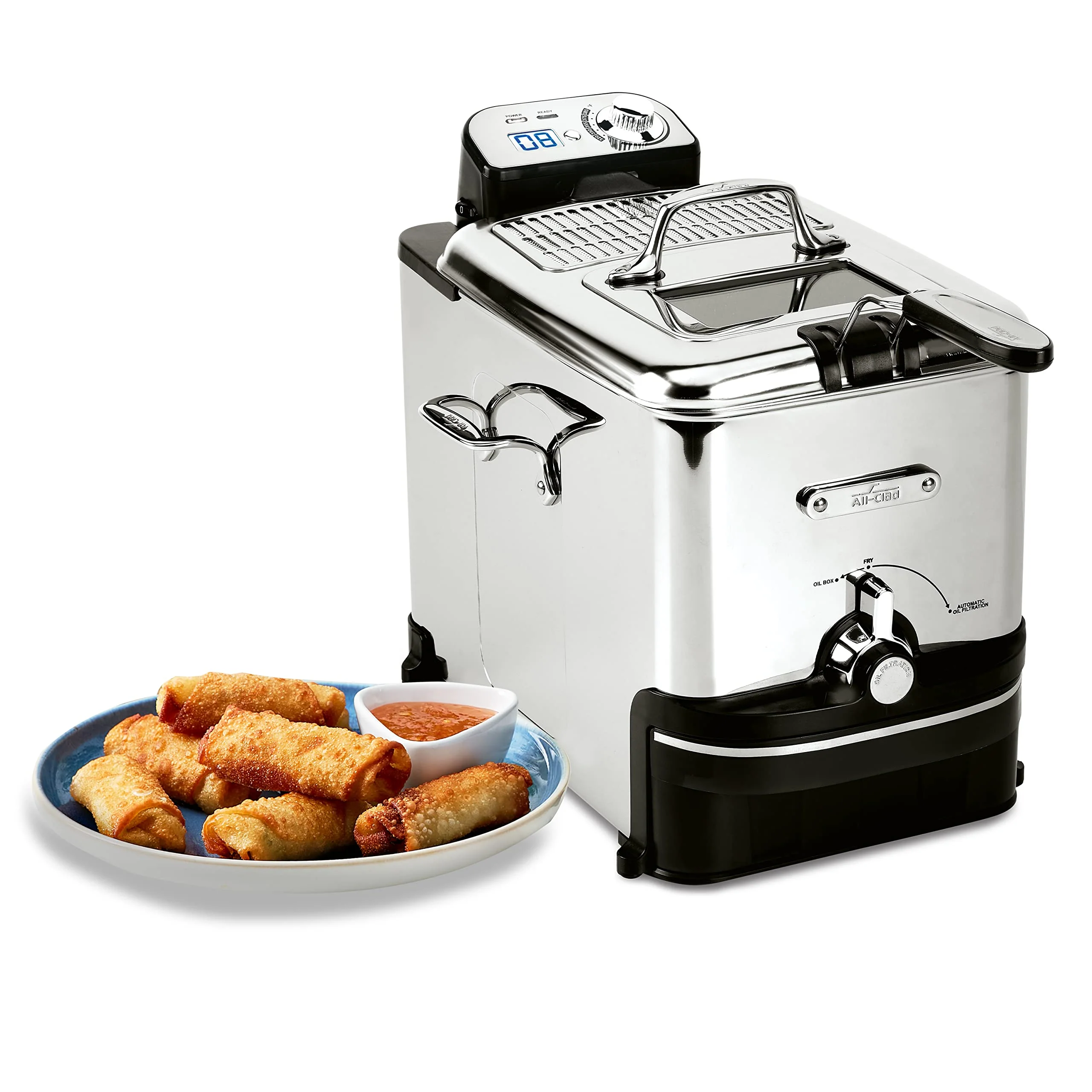 06c8fe568cf1f136518c215ec618b08761adc427d3cdd13de57b4b2d9d41e9e7.webp All-Clad Electrics Stainless Steel Deep Fryer - Image 1