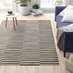 Wade Logan Kyree Striped Ivory/Black Area Rug Zipcode Design Rug Size: Rectangle 5' x 8'