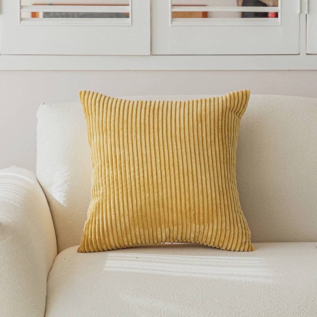 06d0fb9c3a352124c26621ceedcf1adc6501d4dd53166edba6f85a2a2995b636.jpg Ayedin Square Throw Pillow Cover Latitude Run Color: Grass Yellow - Image 1
