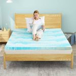 IULULU 3 inch Queen Size Mattress Topper, Soft Cooling Gel Bed Pad for Pressure Relief, Blue