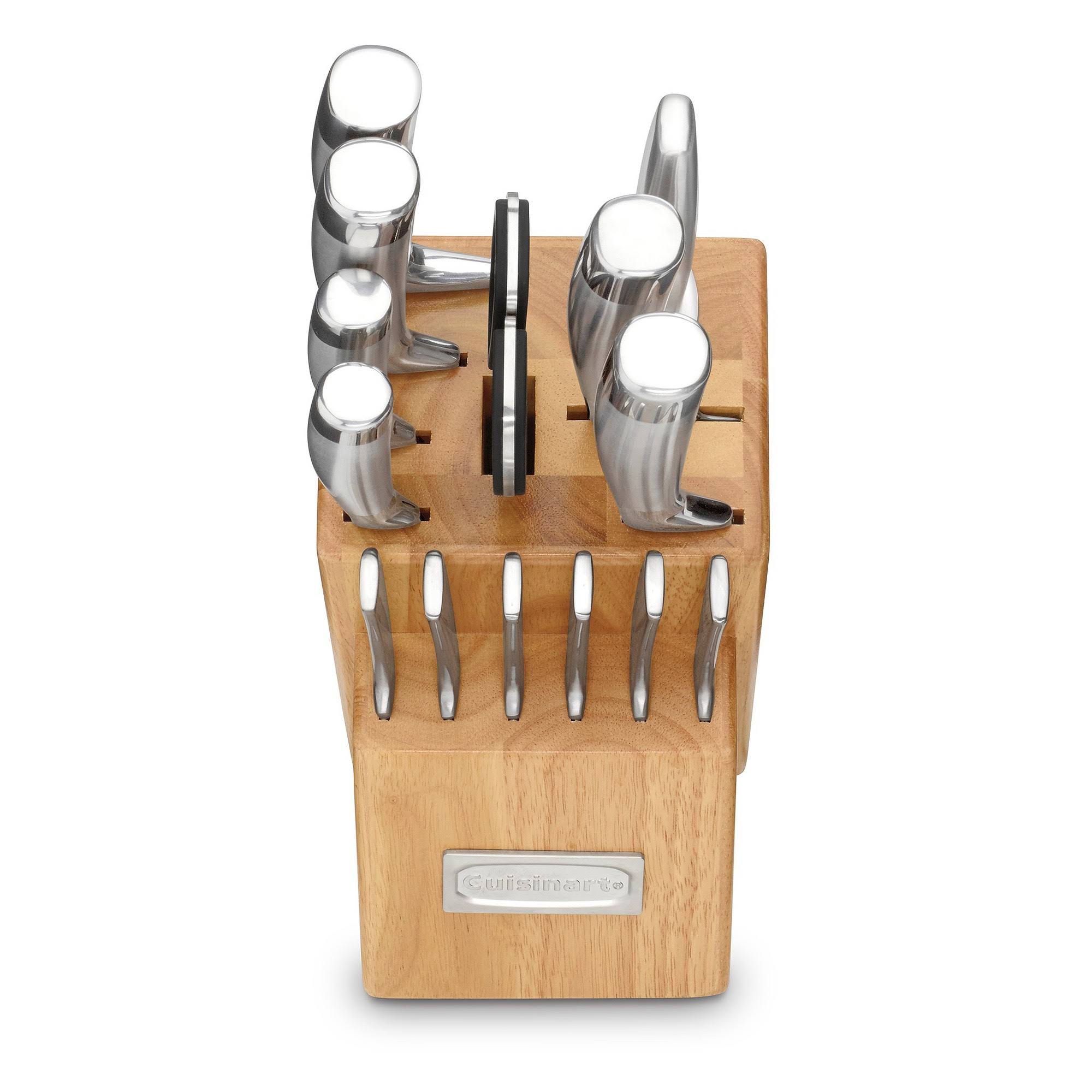 06f47c2ed88a9ba75b241e6208248e5f939ec392d8301ff15a612e9f4a6d7b39.jpg Cuisinart Classic 15-Piece Cutlery Set with Block, Silver - Image 1