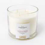 40oz Clear Glass Santal & Ginger Candle White - Threshold Designed with Studio McGee