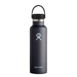 Hydro Flask Vacuum Insulated Standard Mouth Water Bottle, 21 oz, Black