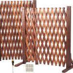 MYOYAY 2pcs Extendable Instant Fence Expandable Freestanding Wood Garden Trellis Fence Retractable Wooden Fence Gate Plant Screen for Home Yard Garden