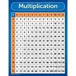 Multiplication Table Chart Poster - Laminated 17 x 22